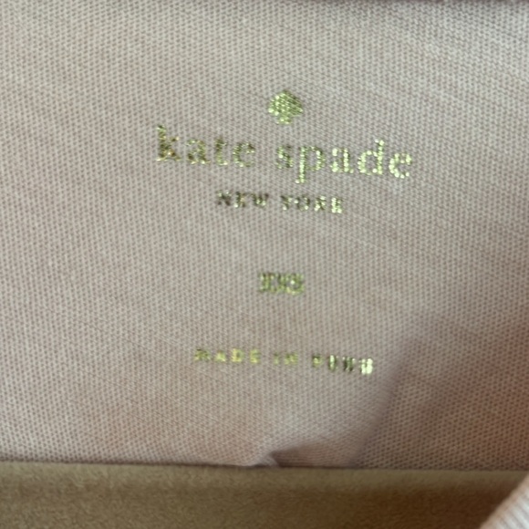 NWT Kate Spade New York T-Shirt Tee Ruffle Sleeve Beige Pink Shirt Size - XXS - Picture 3 of 6